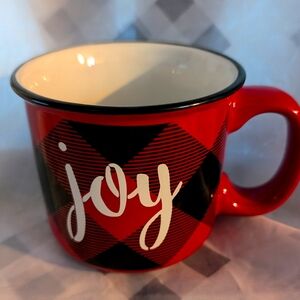 Christmas Holiday Coffee Mug Joy Plaid Canadiana